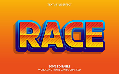 Editable Text Effect, Race With Comic Text Style