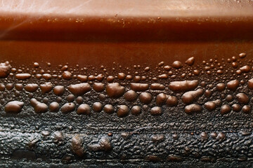 burning blister paint on metal surface background