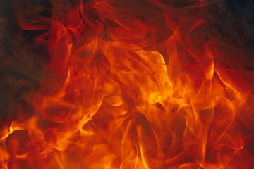 blazing fire background with tongues of flame