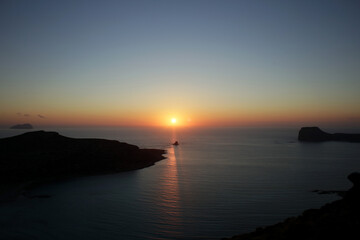 Balos beach sunshine lagoon mountain crete island summer 2020 covid-19 season holidays high quality...