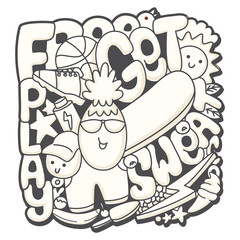 Cute hand drawn doodle background