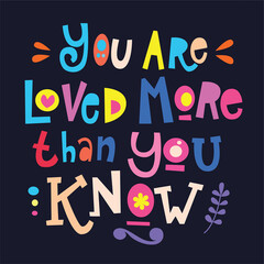 You are loved hand drawn lettering