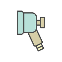 Air conditioner and air compressor cleaning work and tools vector icon design, editable stroke.