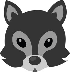 Vector illustration of the face of a wolf cartoon