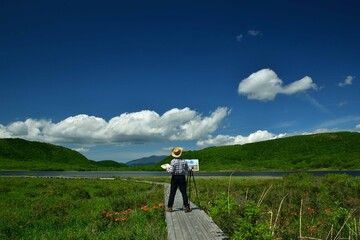 初夏の高原・風景を描くアーチスト