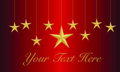 Christmas Stars Banner - Decoration - Card - Wallpaper - Background