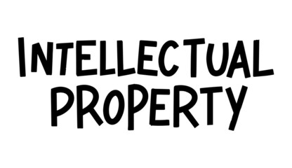 Intellectual Property Hand drawn lettering. Ink illustration. Modern brush calligraphy. Isolated on white background.