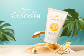 Sunscreen ad template © HstrongART