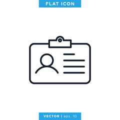 Id Card Icon Vector Design Template. Trendy Style With Editable Stroke