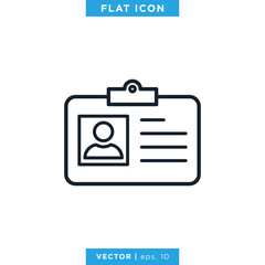 Id Card Icon Vector Design Template. Trendy Style With Editable Stroke