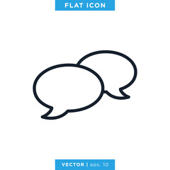 Speech Bubble Chat Talk Icon Vector Logo Template