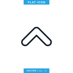 Up Arrow Icon Vector Design Template. Rounded Style With Editable Stroke