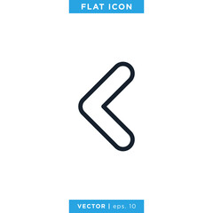 Obraz premium Left Arrow Icon Vector Design Template. Rounded Style With Editable Stroke