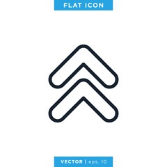 Up Arrow Icon Vector Design Template. Rounded Style With Editable Stroke