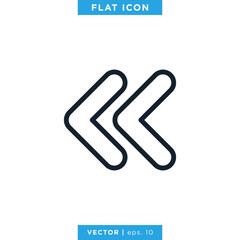 Left Arrow Icon Vector Design Template.