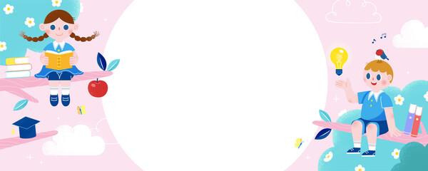 Blank banner for learning concept