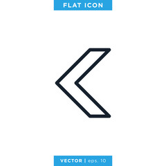 Left Arrow Icon Vector Design Template. Editable Stroke