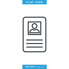 Id Card Icon Vector Design Template. Trendy Style With Editable Stroke
