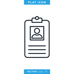 Id Card Icon Vector Design Template. Trendy Style With Editable Stroke
