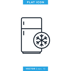 Refrigerator Icon Vector Icon Design Template. Editable Stroke