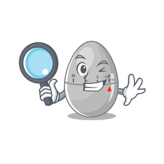 cartoon picture of egg kitchen timer Detective using tools