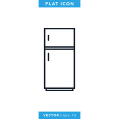 Refrigerator Icon Vector Icon Design Template. Editable Stroke