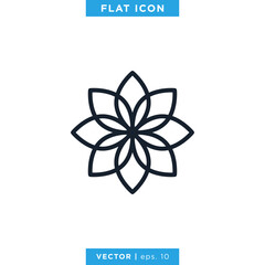 Flower Icon Vector Logo Design Template. Editable Stroke