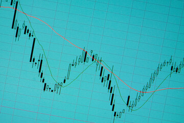 Full frame shot of graph on computer monitor at office