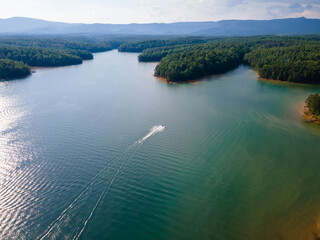 Aerial View of Lake James in Western North Carolina