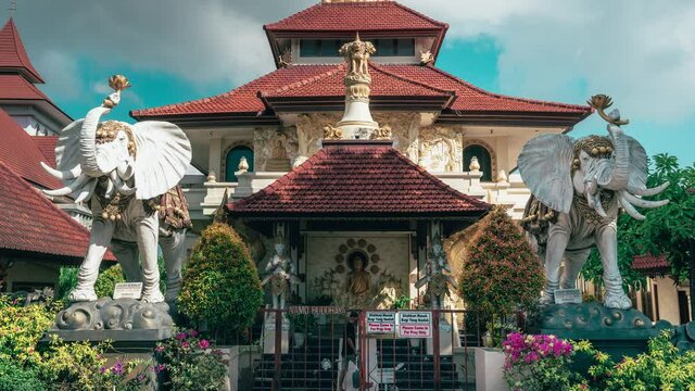 Complex of 5 Religious Sites in Nusa Dua. Puja Mandala serves as a perfect example of how 5 of Indonesia's major religions can live harmoniously side-by-side. Buddhist temple Vihara Buddha Guna. Bali