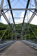 Obraz premium Historyczny most Fayette Station w New River Gorge w Zachodniej Wirginii