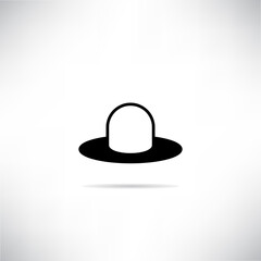 fashion hat icon with shadow on gray background vector illustration