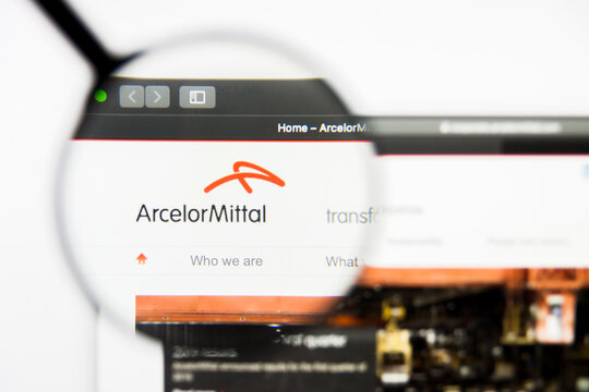 Richmond, Virginia, USA - 9 May 2019: Illustrative Editorial of ArcelorMittal website homepage. ArcelorMittal logo visible on display screen.