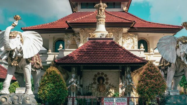 Complex of 5 Religious Sites in Nusa Dua. Puja Mandala serves as a perfect example of how 5 of Indonesia's major religions can live harmoniously side-by-side. Buddhist temple Vihara Buddha Guna. Bali