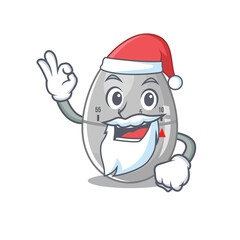cartoon character of egg kitchen timer Santa having cute ok finger