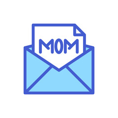 mail letter icon vector illustration filled outline style. mother's day icon set.