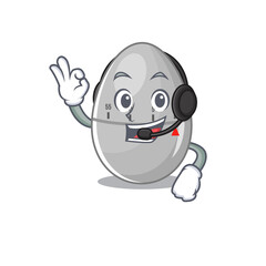 Obraz na płótnie Canvas A stunning egg kitchen timer mascot character concept wearing headphone