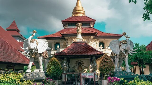 Complex of 5 Religious Sites in Nusa Dua. Puja Mandala serves as a perfect example of how 5 of Indonesia's major religions can live harmoniously side-by-side. Buddhist temple Vihara Buddha Guna. Bali