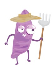 sweet potato holding gardening fork