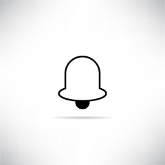 bell icon with drop shadow vector illustration