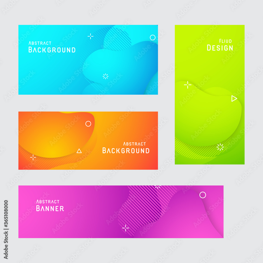 Poster modern abstract banner with we are hiring word vector illustration . fluid gradient geometric for mi