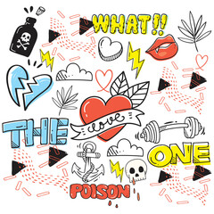 Set of abstract doodle vector illustration