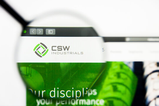 Richmond, Virginia, USA - 7 August 2019: Illustrative Editorial of CSW Industrials Inc website homepage. CSW Industrials Inc logo visible on display screen.