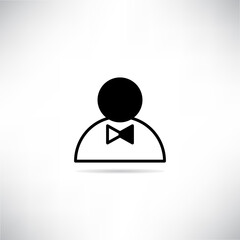 waitress icon with drop shadow vector illustration