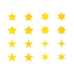 collection of yellow star icons