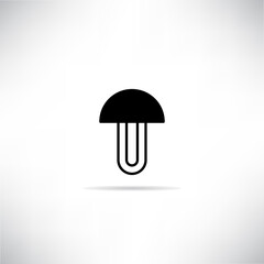 light bulb icon with drop shadow vector illustration