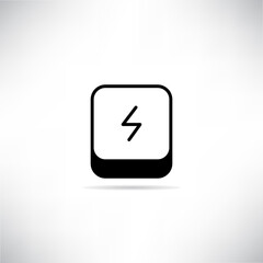 battery charger icon with shadow on gray background vector