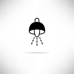 ceiling light icon vector illustration with shadow 