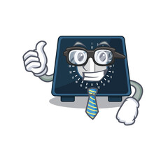 cartoon drawing of kitchen timer Businessman wearing glasses and tie
