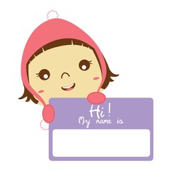 girl holding card
